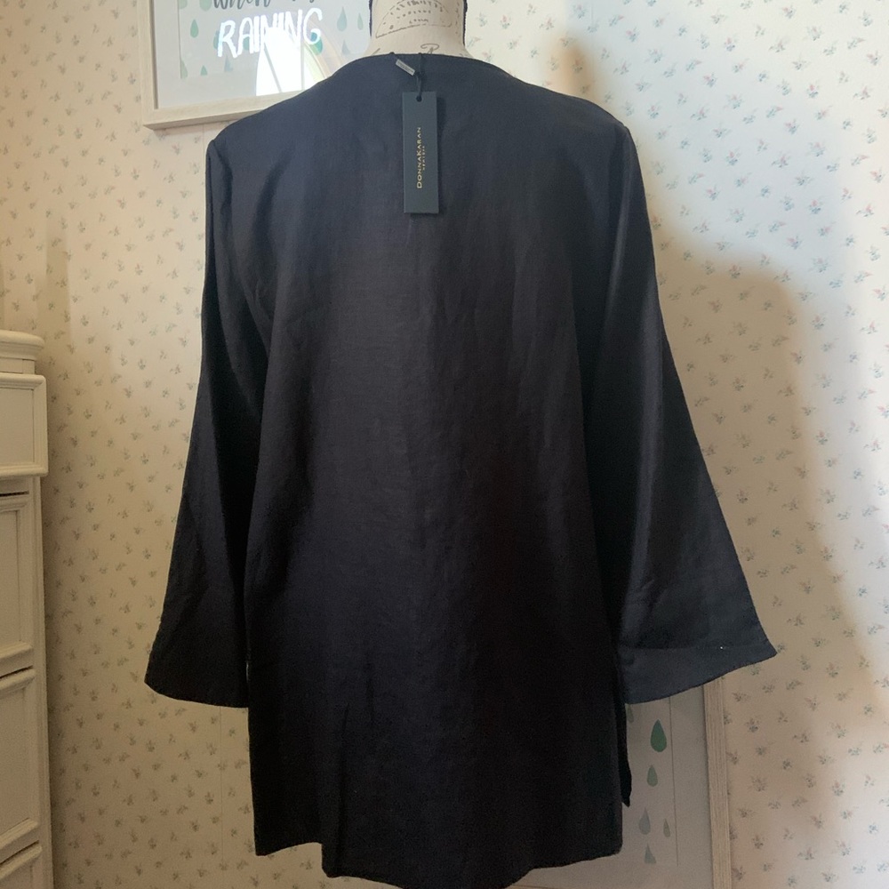 Donna Karan New York Linen Jewel Embellished Tunic - Picture 10 of 12